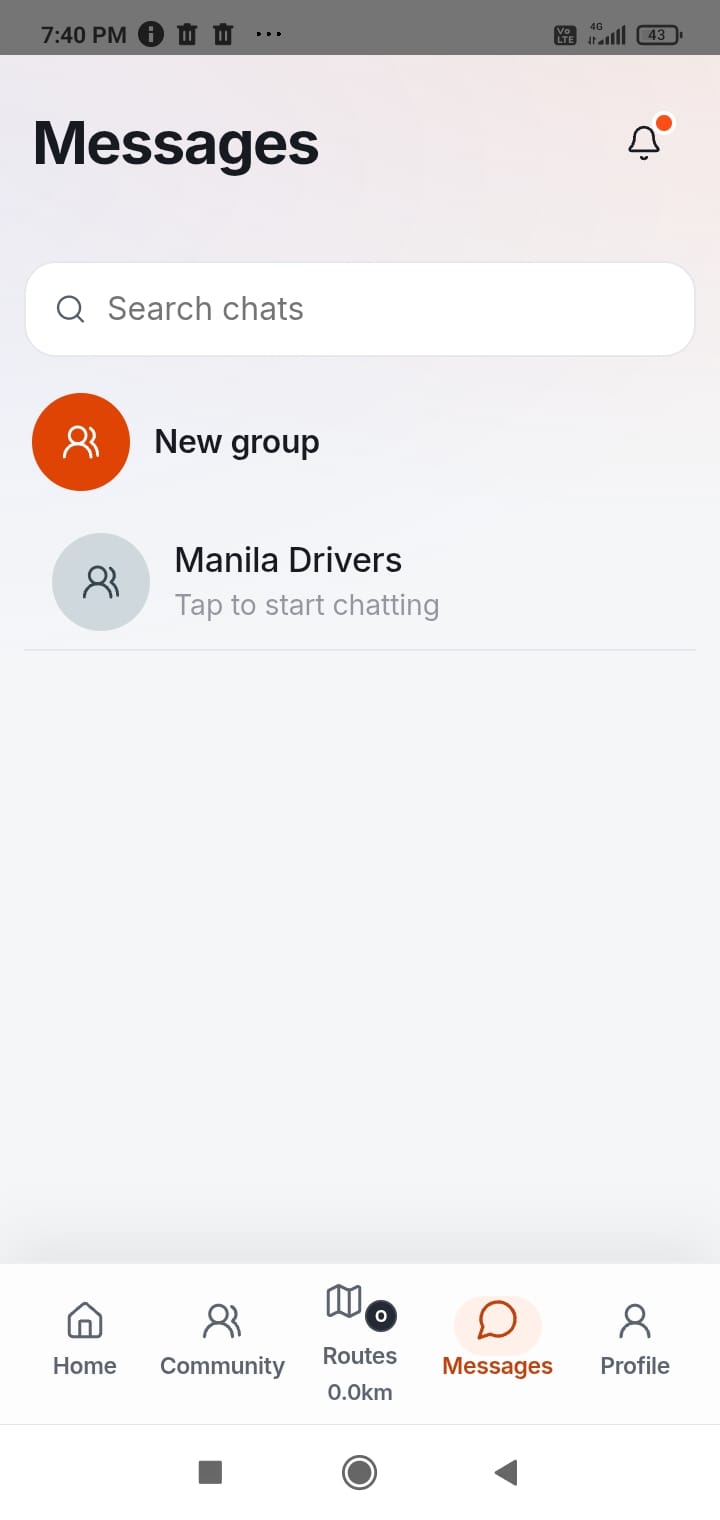 Buzz messages screen with a chat list.